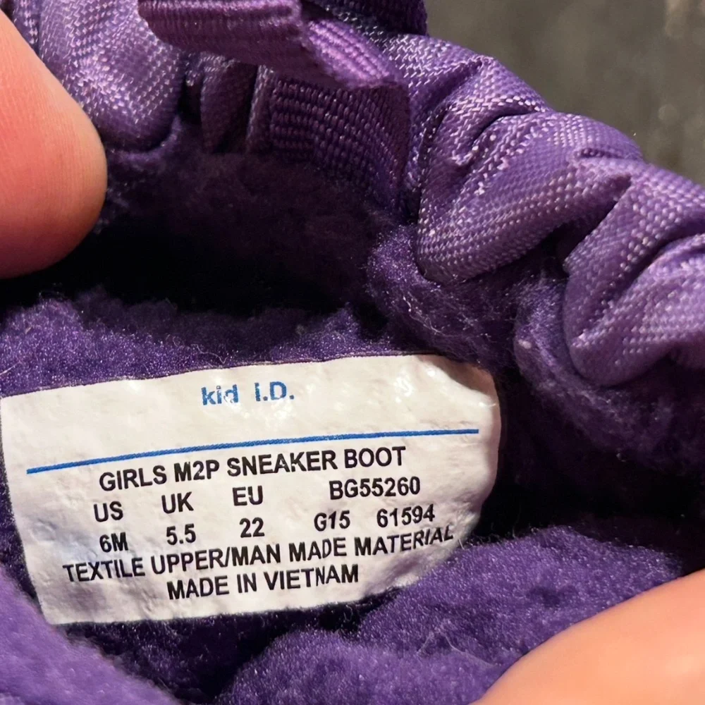 Stride Rite Made2Play Insulated Sneaker Snow Boots Purple Toddler Girls 6M